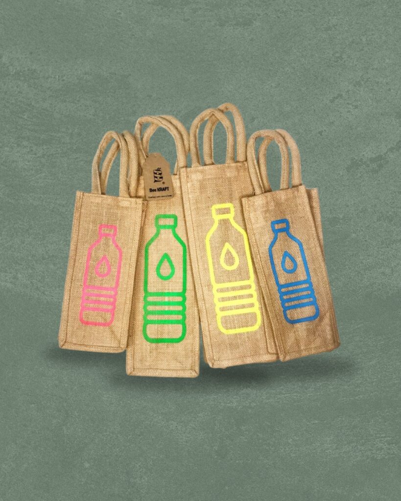 Jute water bag manufacturer Mumbai – Navkar Enterprise, reusable eco-friendly bag